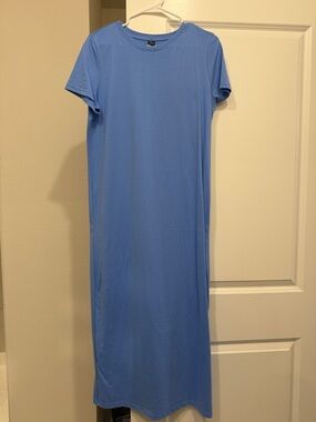 SHEIN Light Blue Crewneck Maxi Dress